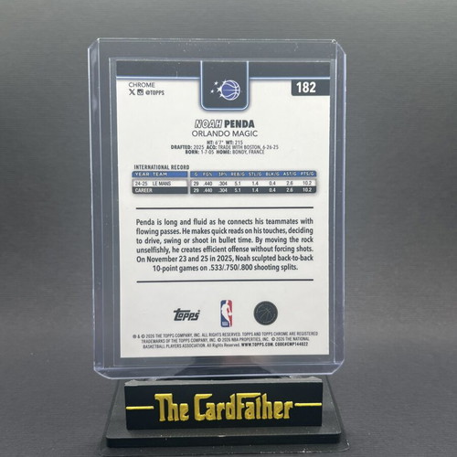 Noah Penda RC Raywave Topps Chrome NBA Basketball Card Orlando Magic