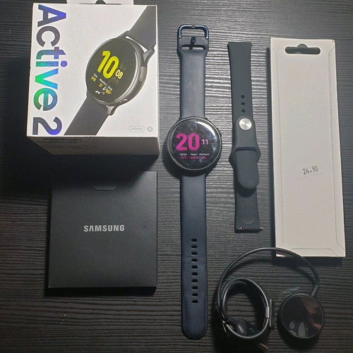 Samsung Galaxy Active 2 44mm smartwatch used with accessories