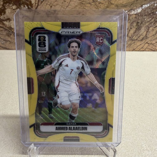 2026 Panini Prizm FIFA World Cup Soccer Ahmed Alaaeldin RC Yellow Wave Prizm new