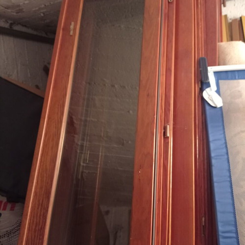 Balcony doors solid wood used, set of 8 pieces (4 pairs)