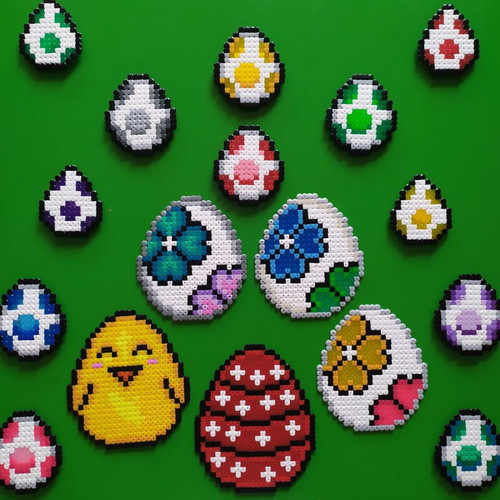 Set of 7 handmade Easter decorative eggs new