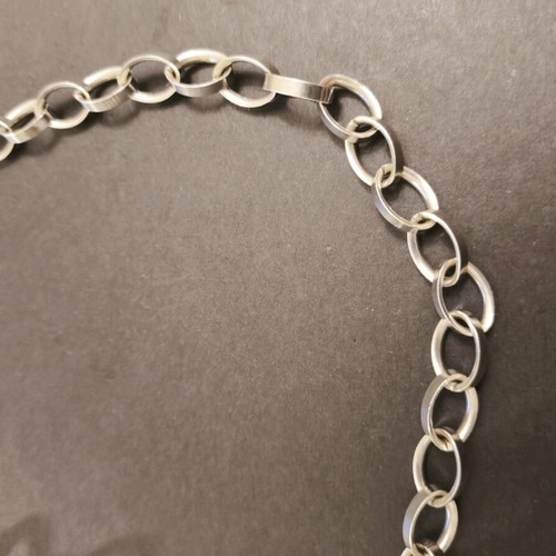 Silver 925 solid chain platinum plated 49cm like new