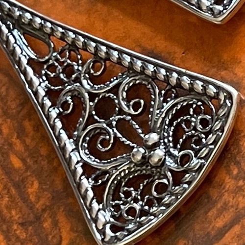 Handmade Russian filigree silver 925 earrings new