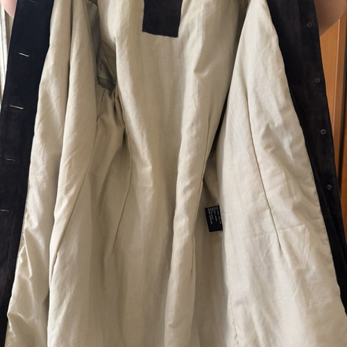 Attrattivo suede coat dark brown 100% leather size XL