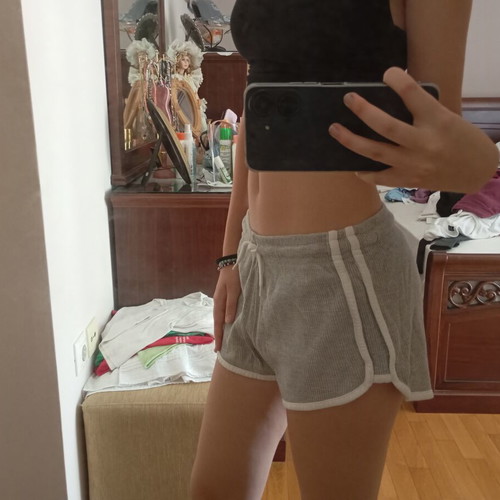 Grey shorts, size S / 36 / 8, white trim
