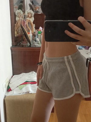 Grey shorts, size S / 36 / 8, white trim