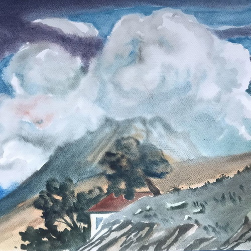 Watercolor painting used 30x40 on cardboard