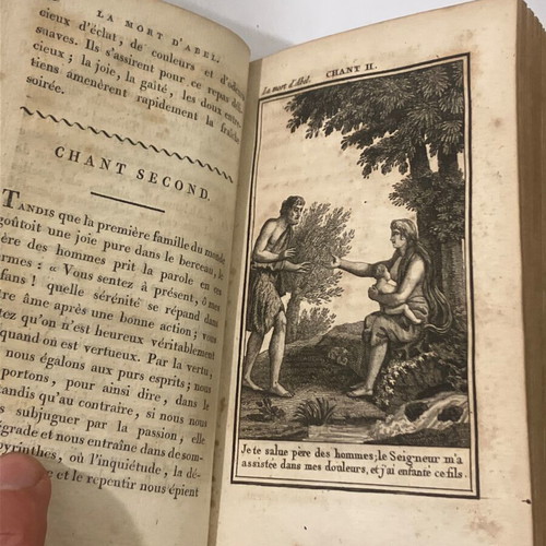 French books 3 volumes used, OEUVRES COMPLETES DE SALOMON GESSNER 1807