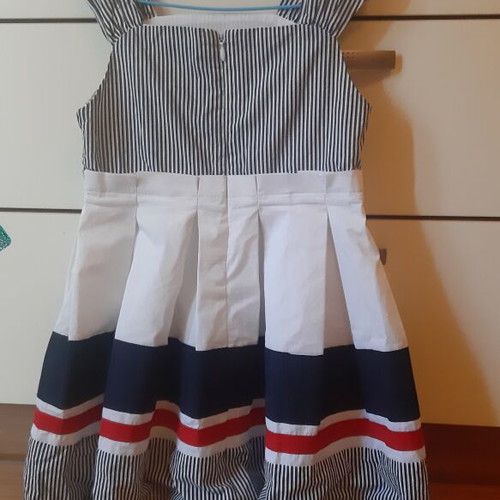 Mayoral dress like new for girl 6 years old, white and blue