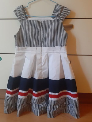 Mayoral dress like new for girl 6 years old, white and blue