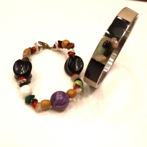 Set of 2 handmade bracelets with semiprecious stones new