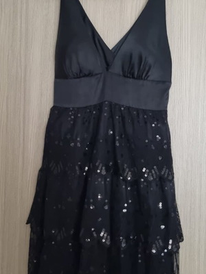 Black short dress Guess with sequins used, size XS