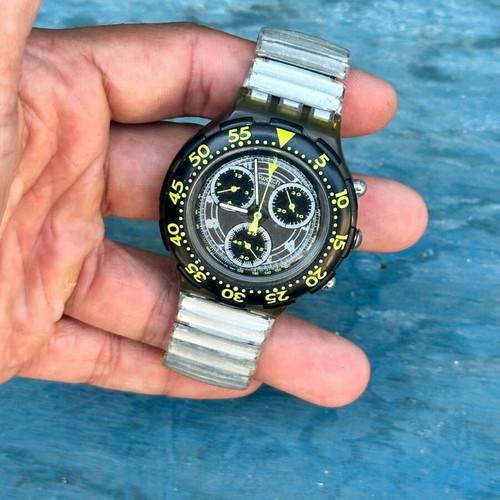 Swatch Vintage Chronograph Diver 200M 1993 used for repair or parts