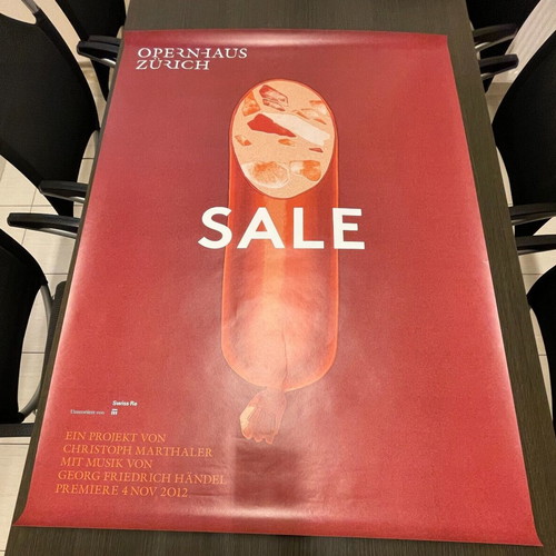 Zurich Opera House "Sale" poster used, Christoph Marthaler