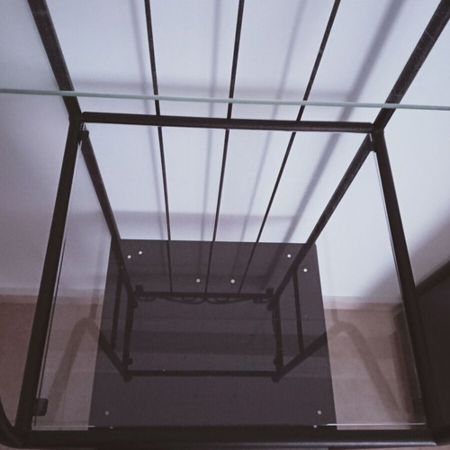 IKEA RONNSKAR metal shelf with glass shelves