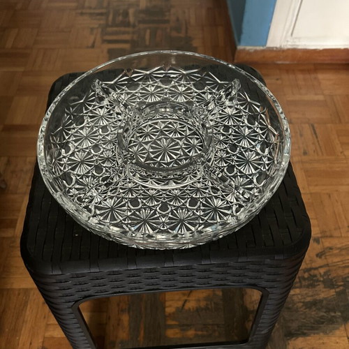 Glass nut serving dish like new