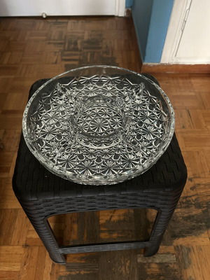 Glass nut serving dish like new