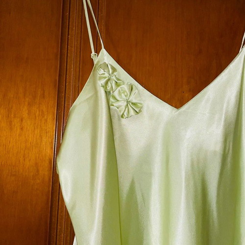 Mystico satin nightdress new, green, size XL