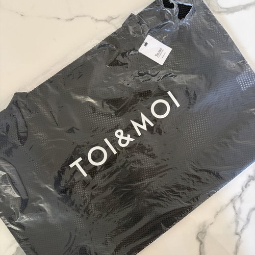 Toi & Moi oversized black perforated beach bag