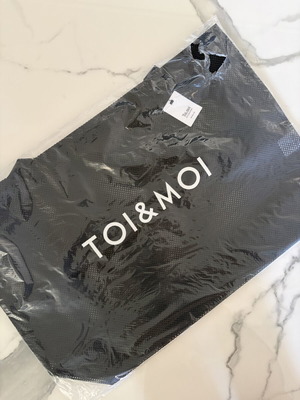 Toi & Moi oversized black perforated beach bag