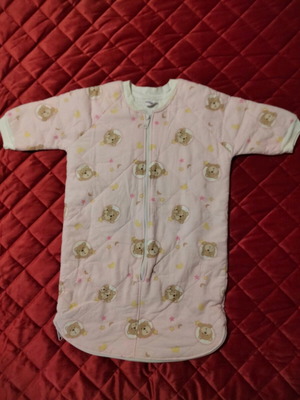 Baby sleeping bag like new, pink with teddy bear and star patterns