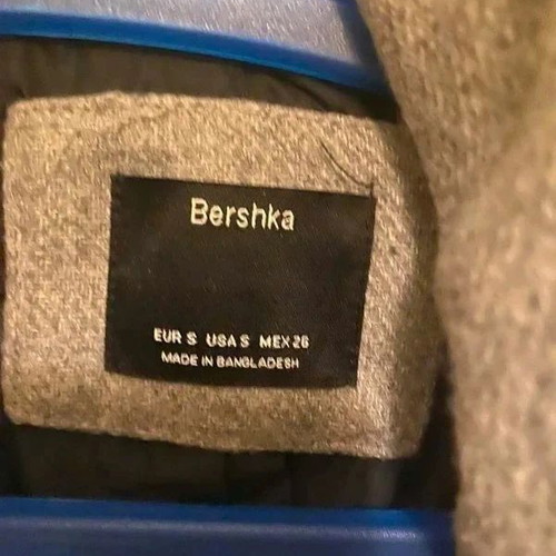 Bershka gray coat size S like new