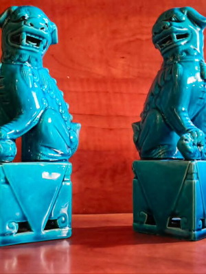Foo Dog statues like new, 20 cm, Chinese guardian lions