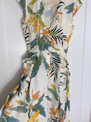 Zara linen floral summer dress medium, like new