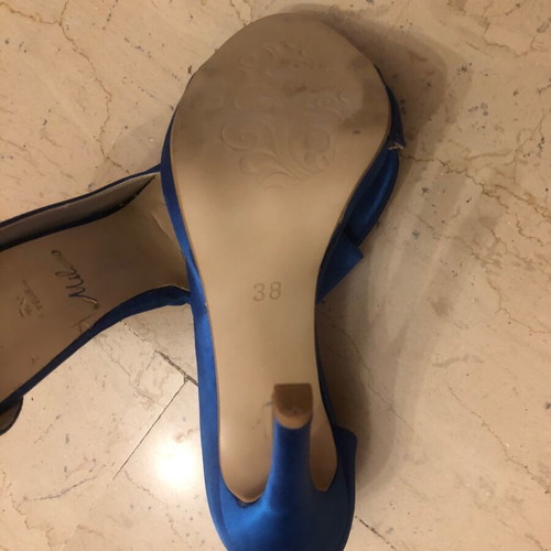 Pip Toe Blue Satin Heels size 37 new, 12 cm