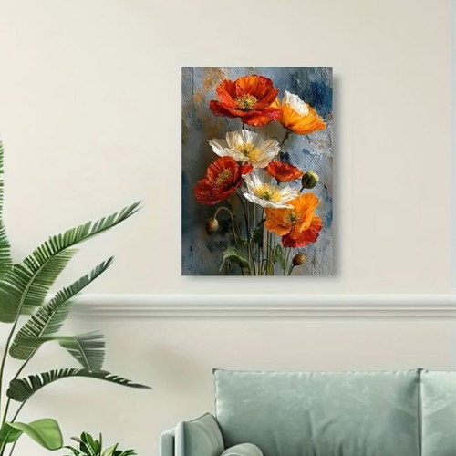 Art print on canvas bright poppies 30.48×40.64 cm new