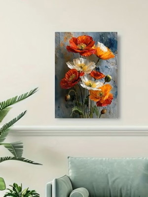 Art print on canvas bright poppies 30.48×40.64 cm new