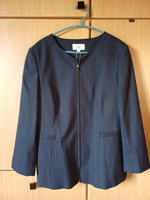 Marks & Spencer women's navy blue collarless jacket new