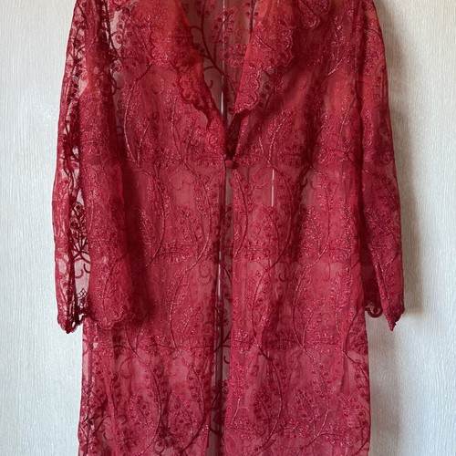 Red lace tunic used, size M