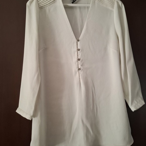 Mango suit top white long sleeve blouse XS used