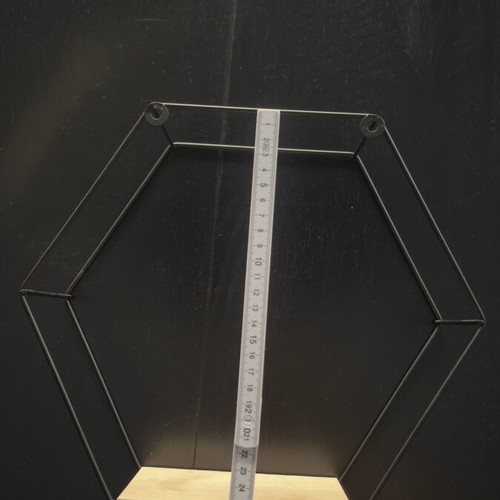 Metal wall shelves used set of 2 with wooden base hexagon