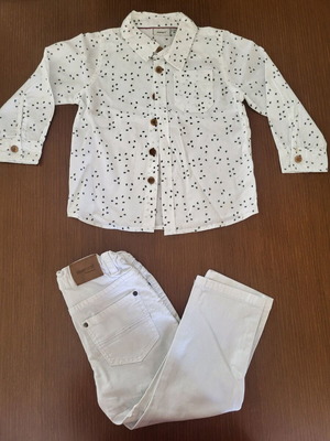 Spring set for 1 year old like new, Name it shirt and Mayoral pants