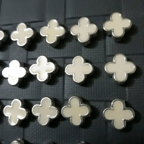 27 Crosses, white with silver color for crafts and constructions, new plastic, Stauros