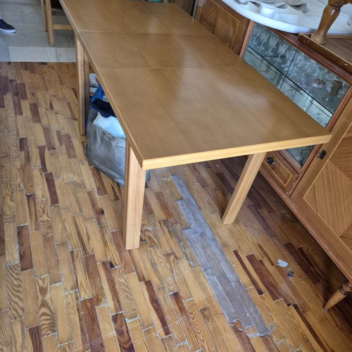 Wooden kitchen table with extension like new
