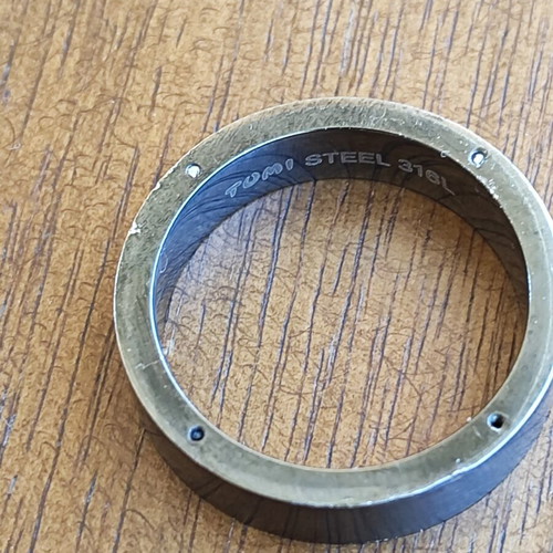 Tumi men's ring size 10 surgical steel like new