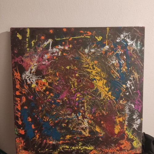 Handmade 50x50cm painting used with acrylic colors, abstract composition