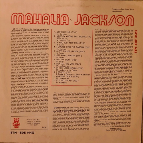 Mahalia Jackson vinyl record for turntable