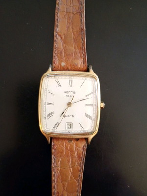 Herma Paris wristwatch used, brown and gold