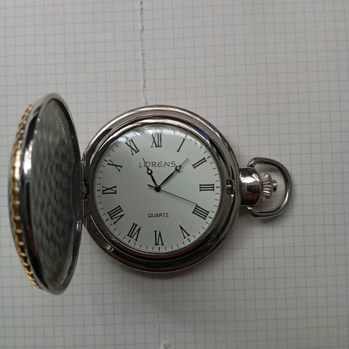 Lorens Quartz pocket watch like new with Hunter design