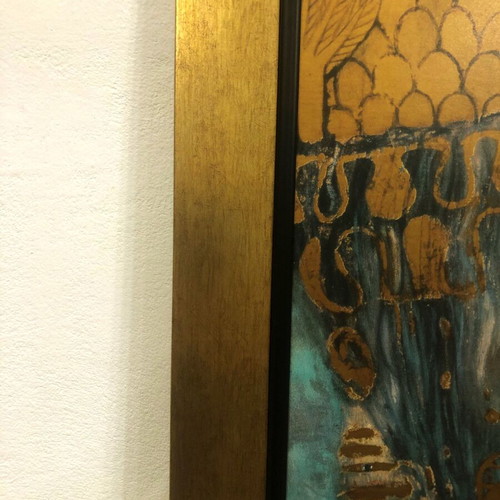 Framed print copy of Gustav Klimt like new, wooden frame