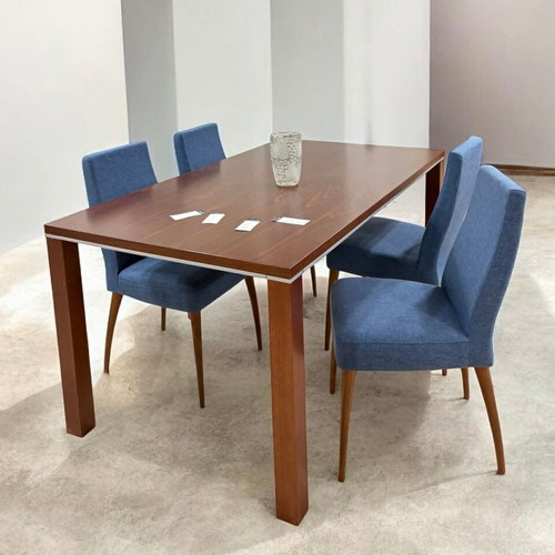 Beech wood dining set 160x90 with 6 chairs new
