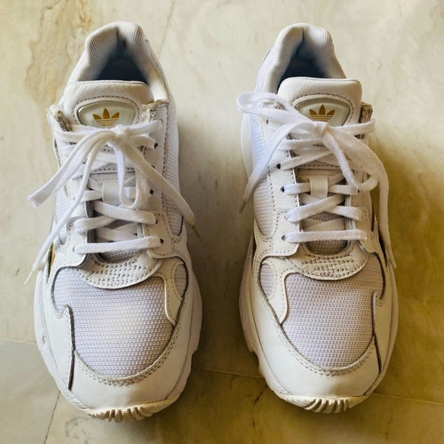 Adidas Falcon women's athletic shoes used, size 37.5, white