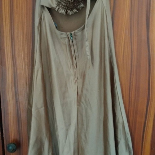 Halterneck midi satin dress gold like new