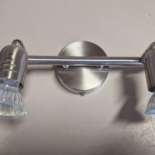 Two inox spotlights like new, ceiling or wall mount