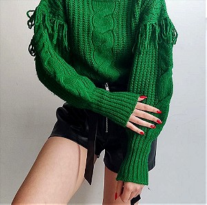 Πράσινο ζεστό πουλόβερ