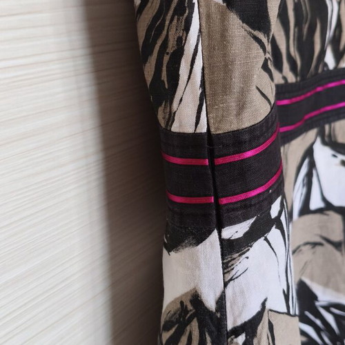 Raxevsky summer dress XL with floral tropical print and fuchsia details like new